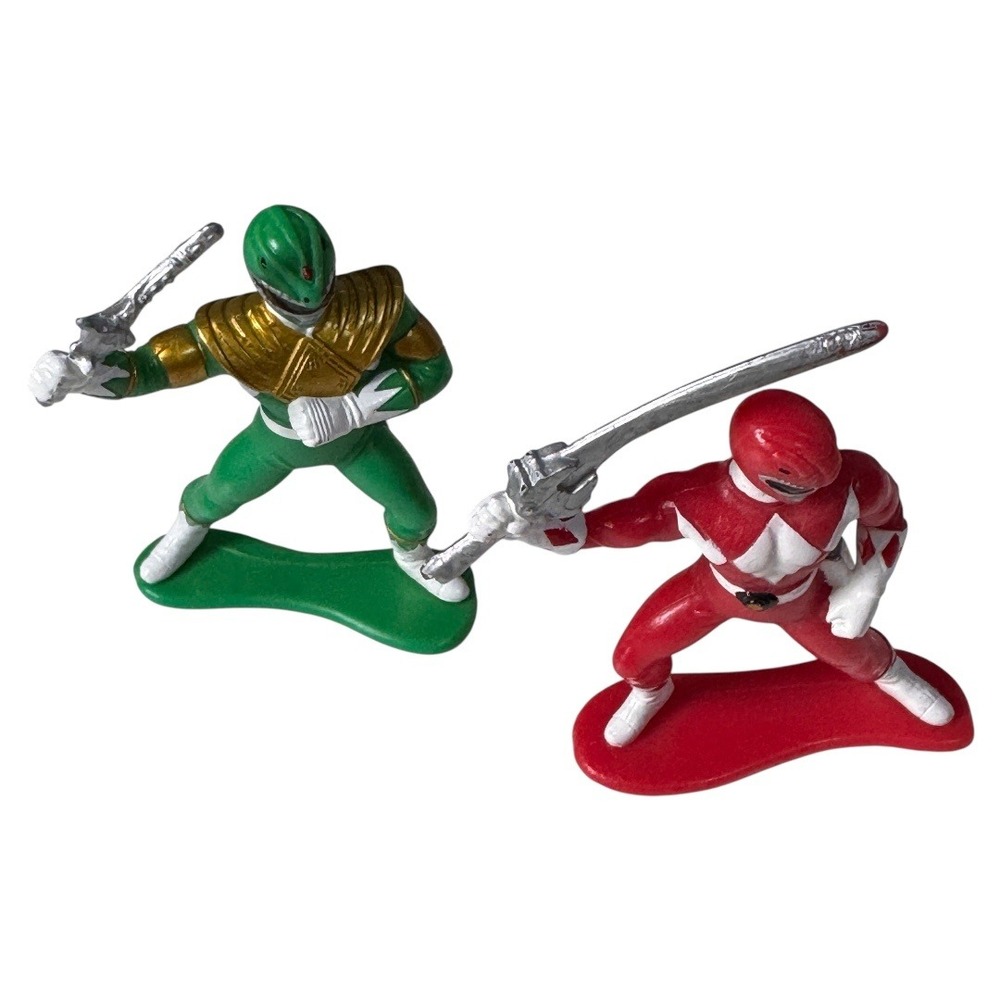 Vintage 1993‎ Power Rangers Bandai Red Green Ranger Cake Toppers Figures